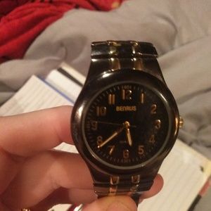 Black and gold Benrus womans wrist watch